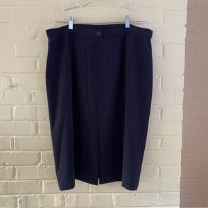 ARA Women’s Plus Size 22 Pinstripe Navy Blue Dressy High Waisted Pencil Skirt